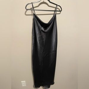 Satin dress half shin length